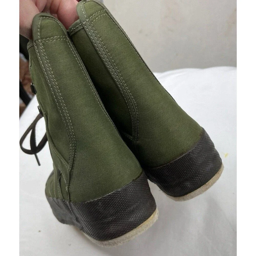 Redington Fly Fishing Wading Boots Sz 8 Olive Green Canvas Felt Sole River Gear